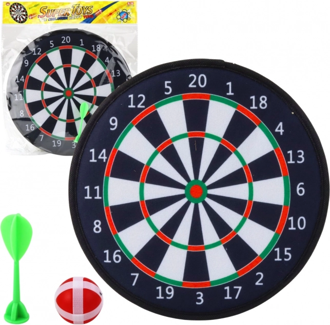 Klasszikus Dart Tábla Labdával és Tépőzáras Nyíllal