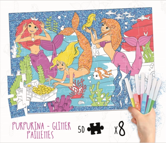 Educa színezhető puzzle sellők 50 darabos készlettel