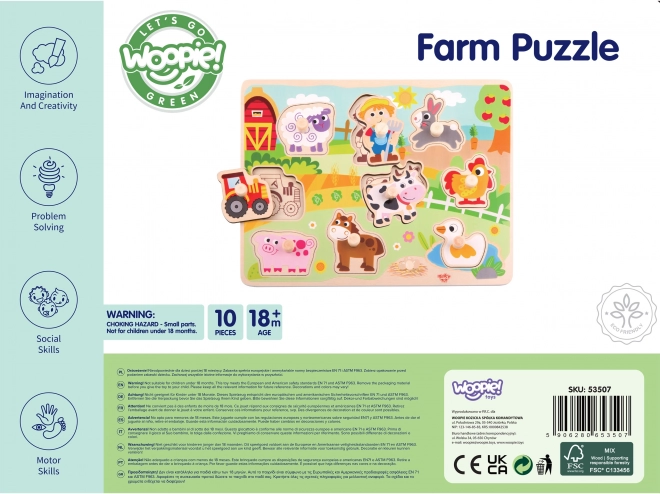 Montessori Fa Puzzle Tanyasi Csiptetőkkel a Woopie Green-től