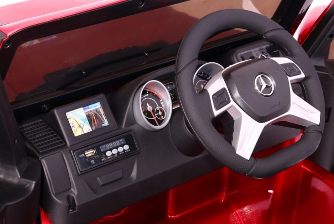 Mercedes AMG G65 Akkumulátoros játékautó gyerekeknek Piros + festett + csomagtartó + fények Hangok