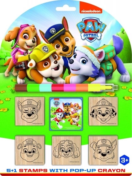 Kreatív fa nyomda szett Paw Patrol mintával