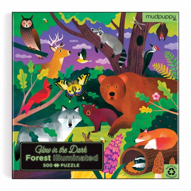 Mudpuppy erdei állatok világító puzzle 500 darab