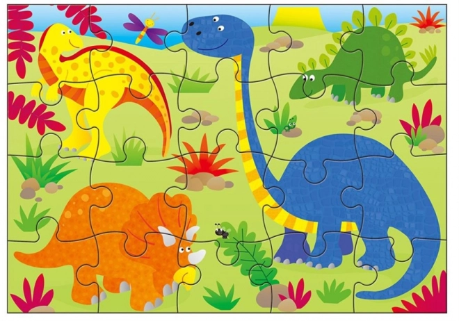 Dinoszaurusz kaland puzzle - 4 az 1-ben készlet