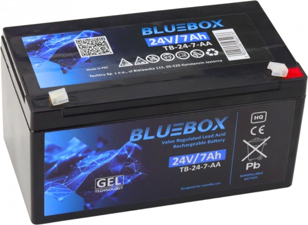 BlueBox zselés VRLA AGM akkumulátor 24V 7Ah autókhoz