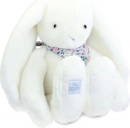 Doudou plüss nyuszi fehér kendővel 50 cm