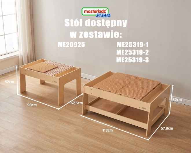 Masterkidz fa oktató asztal kiegészítőkkel - STEM fali készlet és 563 építőkocka