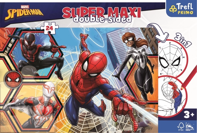 Spiderman 3 az 1-ben kétoldalas maxi puzzle - 24 darabos