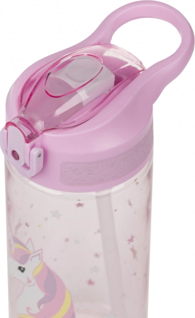 Tritán ivópalack szívószállal Rainbow Unicorn 500 ml