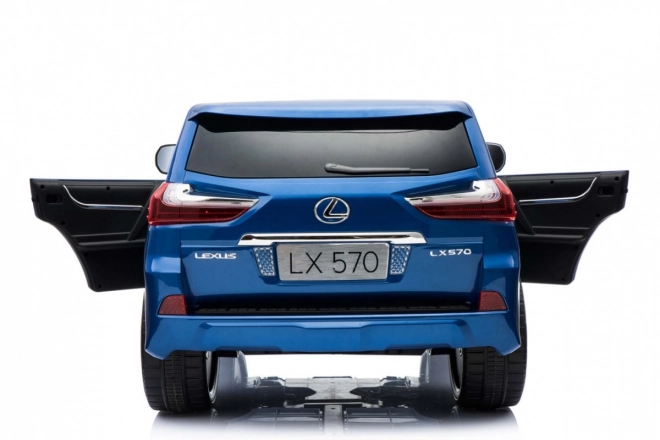 Lexus LX570 Kézzel festett autó gyerekeknek 2 fő részére - Kék + távirányító + EVA kerekek + rádió LED MP3-mal