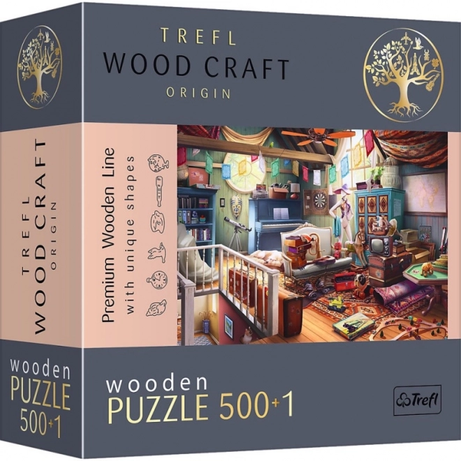 Trefl Wood Craft Origin padlás kincsei puzzle, 501 darab