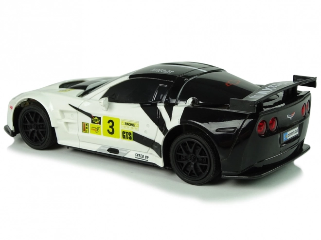 sportautó R/C corvette C6.R fehér 2.4G fényekkel