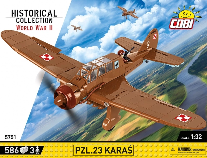 Cobi II. világháborús Pzl. 23 Karaś repülőgép modell