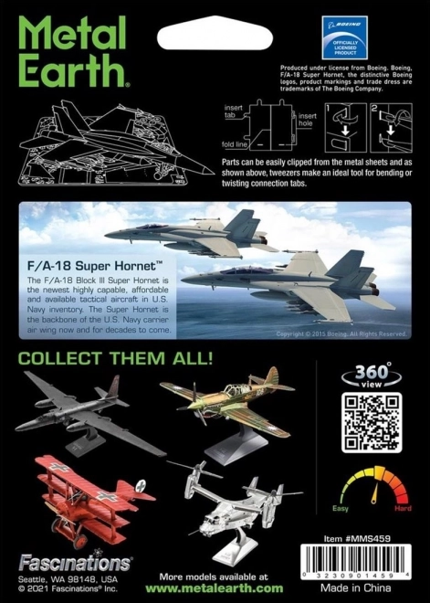 Metal Earth 3D puzzle F/A-18 Super Hornet vadászrepülő