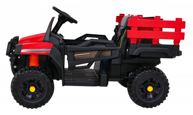 Gyerek gazdasági pick-up piros + távirányító + csomagtér + lapát + EVA + MP3 LED