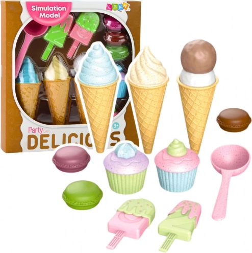 Fagylalt- és édességkészlet boltos szerepjátékhoz
