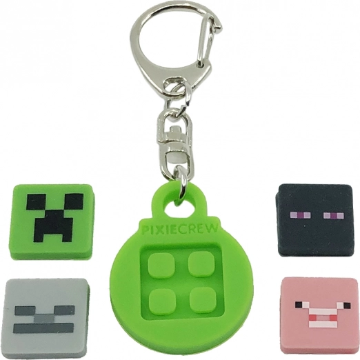 PIXIE CREW kerek kulcstartó tematikus multipixelekkel MINECRAFT