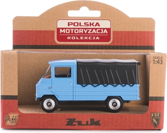 fém Zsuk PRL furgon modell 1:43 léptékben – kék