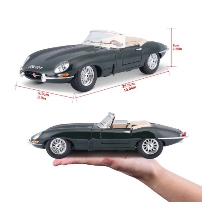 Bburago 1:18 Jaguar E Cabriolet zöld modellautó