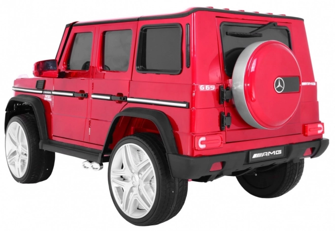 Mercedes AMG G65 Akkumulátoros játékautó gyerekeknek Piros + festett + csomagtartó + fények Hangok