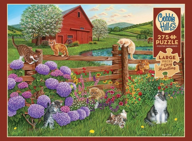 Kočky a farmán XL puzzle 275 darabos Cobble Hill