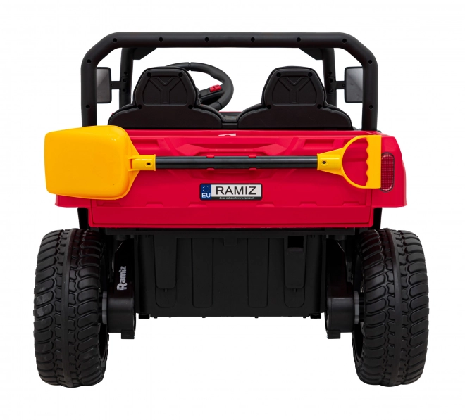 Auto Pick-Up Speed 900 pro gyerekek Piros + 4x4 hajtás + mozgó pumpa + csomagtér + távirányítás + lapát + LED audio