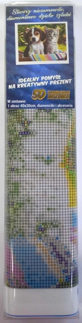 Diamantfestés barátok a kosárban 30x40cm