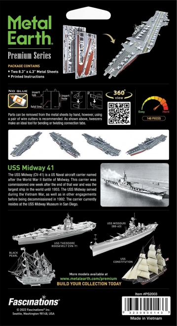 Fémföld 3D puzzle prémium sorozat: USS Midway repülőgép-hordozó