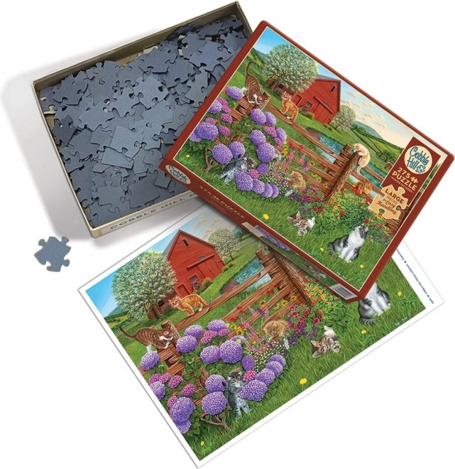 Kočky a farmán XL puzzle 275 darabos Cobble Hill