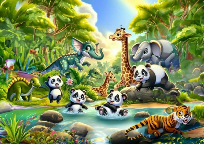 Pandamaci fürdés puzzle 50 darab