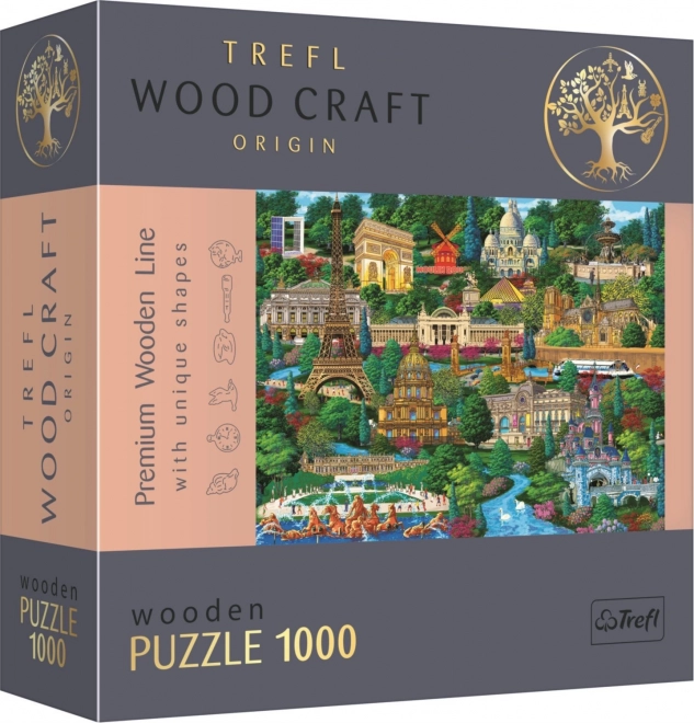 Wood Craft Origin Francia híres helyek 1000 darabos puzzle