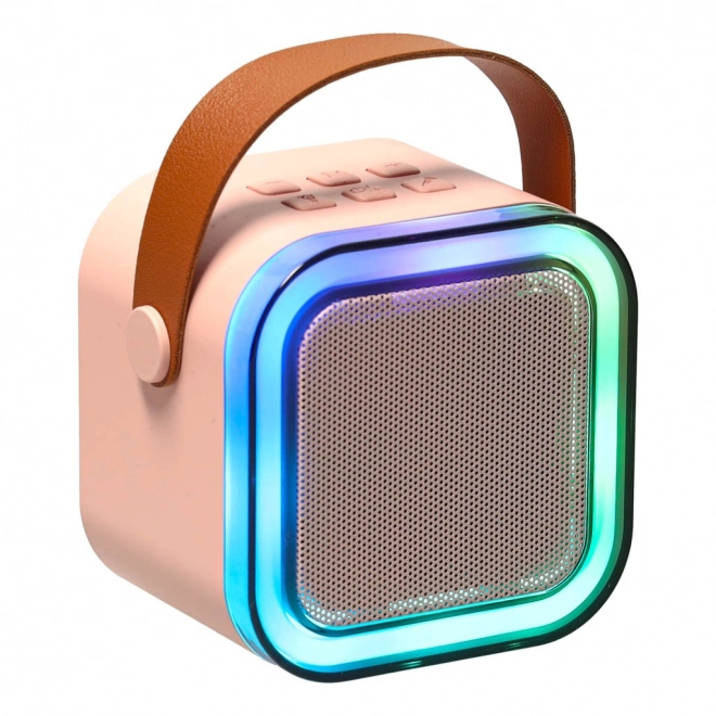 Rózsaszín bluetooth karaoke szett mikrofonnal és hordozható hangszóróval