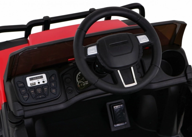 Gyerek gazdasági pick-up piros + távirányító + csomagtér + lapát + EVA + MP3 LED