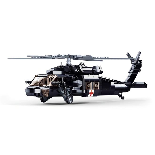 Realista mentő UH–60 működő rotorokkal