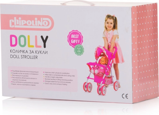 Chipolino babakocsi játékbabáknak Dolly színes