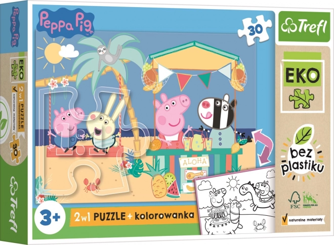 Kétszer használható Peppa Malac maxi puzzle, 30 db