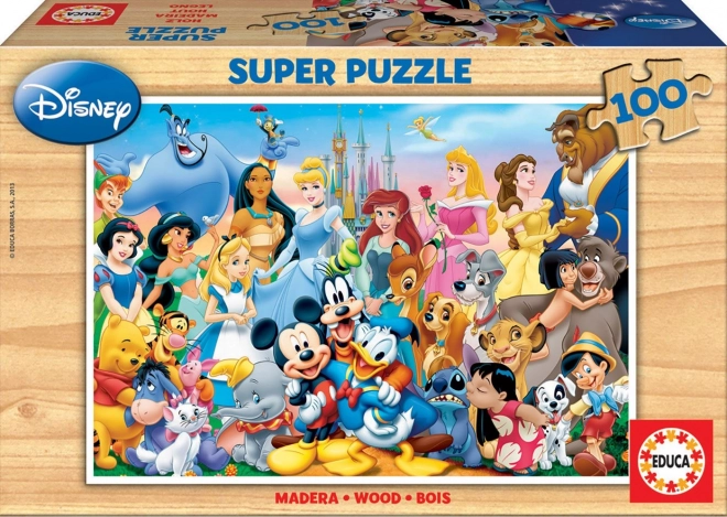 Csodálatos Disney világ Educa fa puzzle 100 darabos