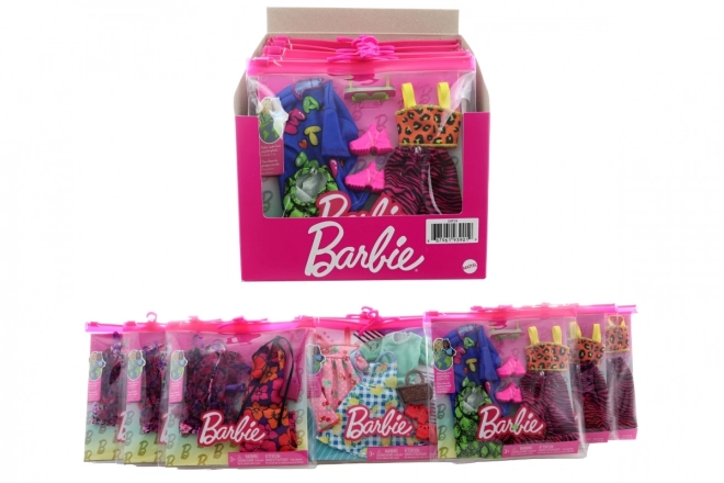 Barbie ruhák pöttyös blúz és kockás szoknya, ruhák – 1. változat