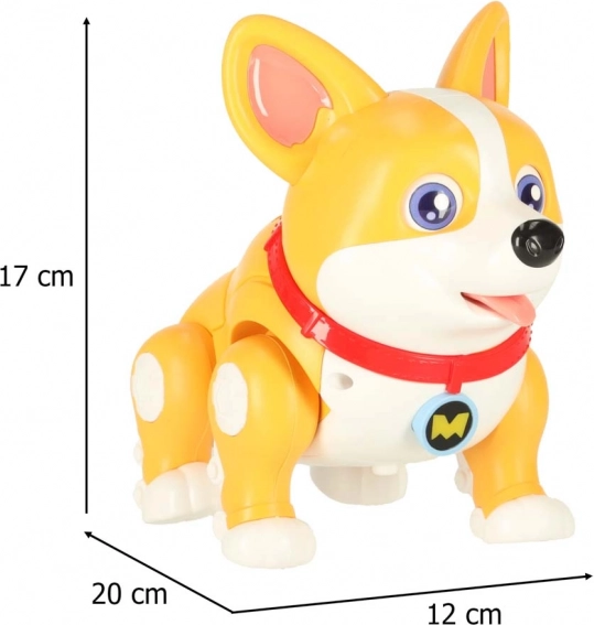 Interaktív robot corgi kutyus világító fülekkel és zenével