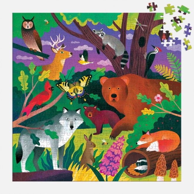 Mudpuppy erdei állatok világító puzzle 500 darab