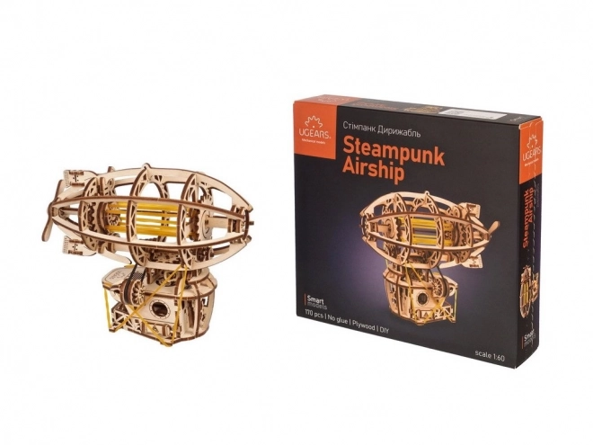 Steampunk léghajó 3D fa mechanikus puzzle