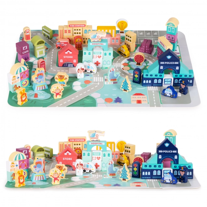 Educational Wooden Blocks City Set