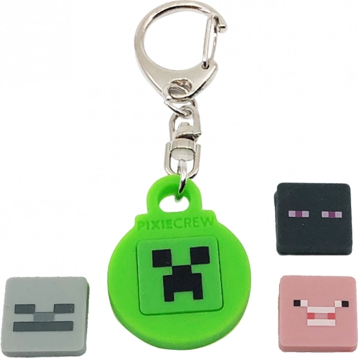 PIXIE CREW kerek kulcstartó tematikus multipixelekkel MINECRAFT