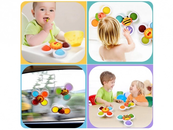 Színes tapadókorongos fidget spinner készlet
