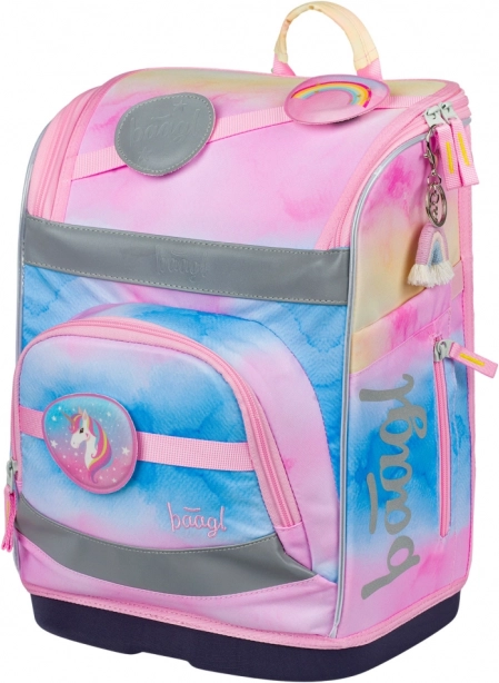 Baagl Zippy Plus Rainbow Unicorn szett: iskolatáska, tolltartó, zsák, kötény, nyakba akasztható pénztárca