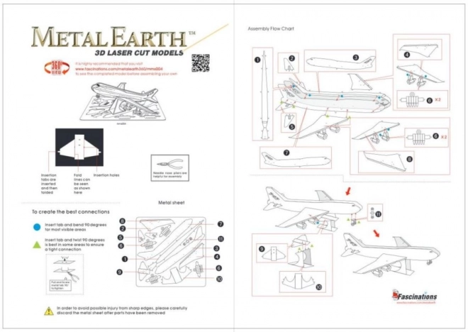 Metal Earth 3D puzzle - Boeing 747 repülőgép