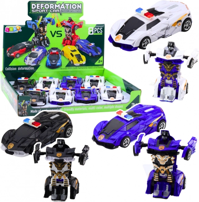 Autó robot 2 az 1-ben sportos rendőrségi jármű