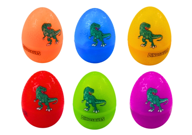 6 színes tojás rejtett dinoszauruszokkal