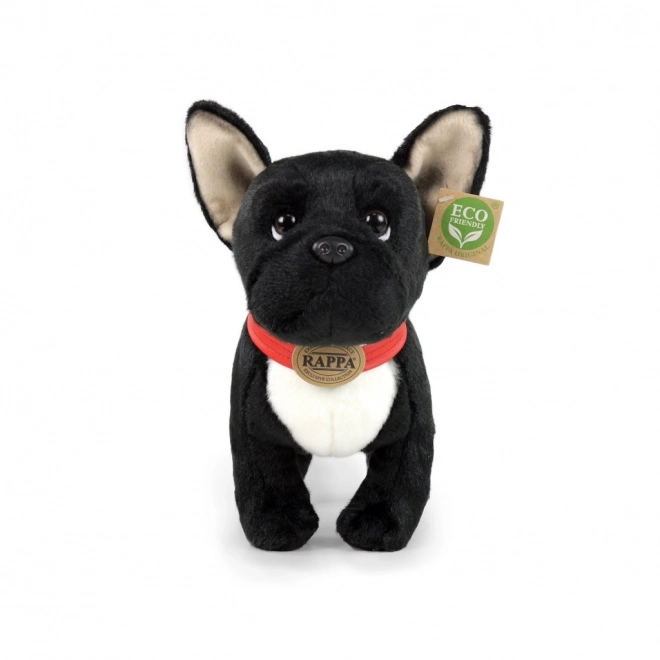Francia bulldog plüss fekete piros nyakörvvel