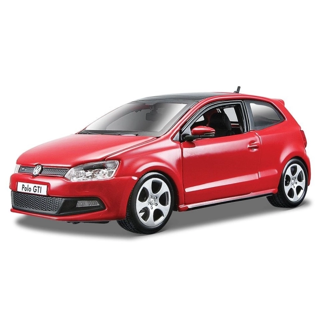 Bburago Volkswagen Polo GTI Mark 5 piros autómodell 1:24 méretarány