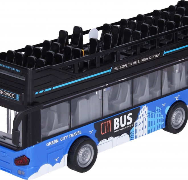 Kétszintes városnéző busz effektekkel, 28 cm